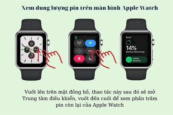 Cách xem dung lượng pin trên màn hình Apple Watch