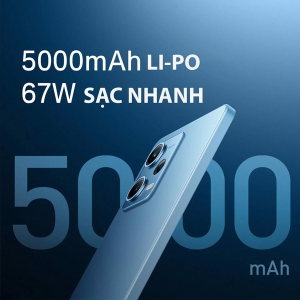 Xiaomi Note 12 Pro 5G được trang bị viên pin dung lượng 5000mAh