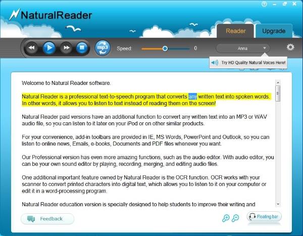 Phần mềm Natural Reader