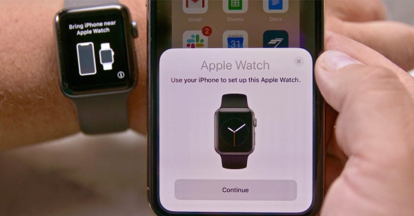 Chọn tiếp vào Thiết lập Apple Watch